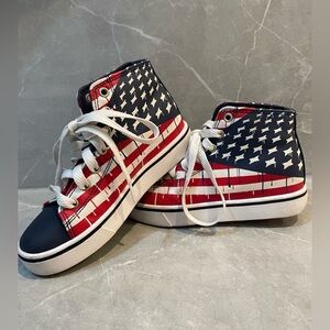 Heelys Kids Red White Blue Sneakers American Flag Canvas